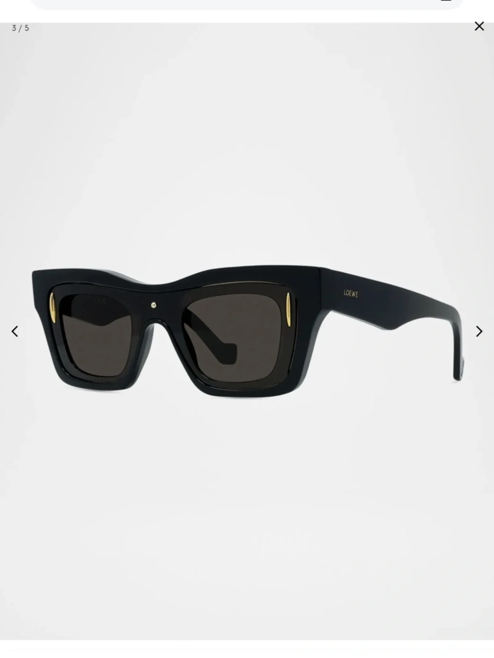 Loewe Signature Black Geometric Sunglasses, 54mm